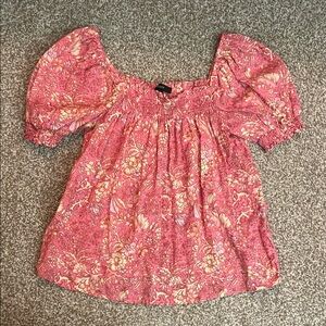 J. Crew Pink Floral Blouse